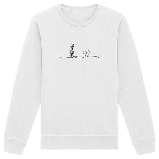 Line Art - Podenco mit Herz - Organic Basic Unisex Sweatshirt