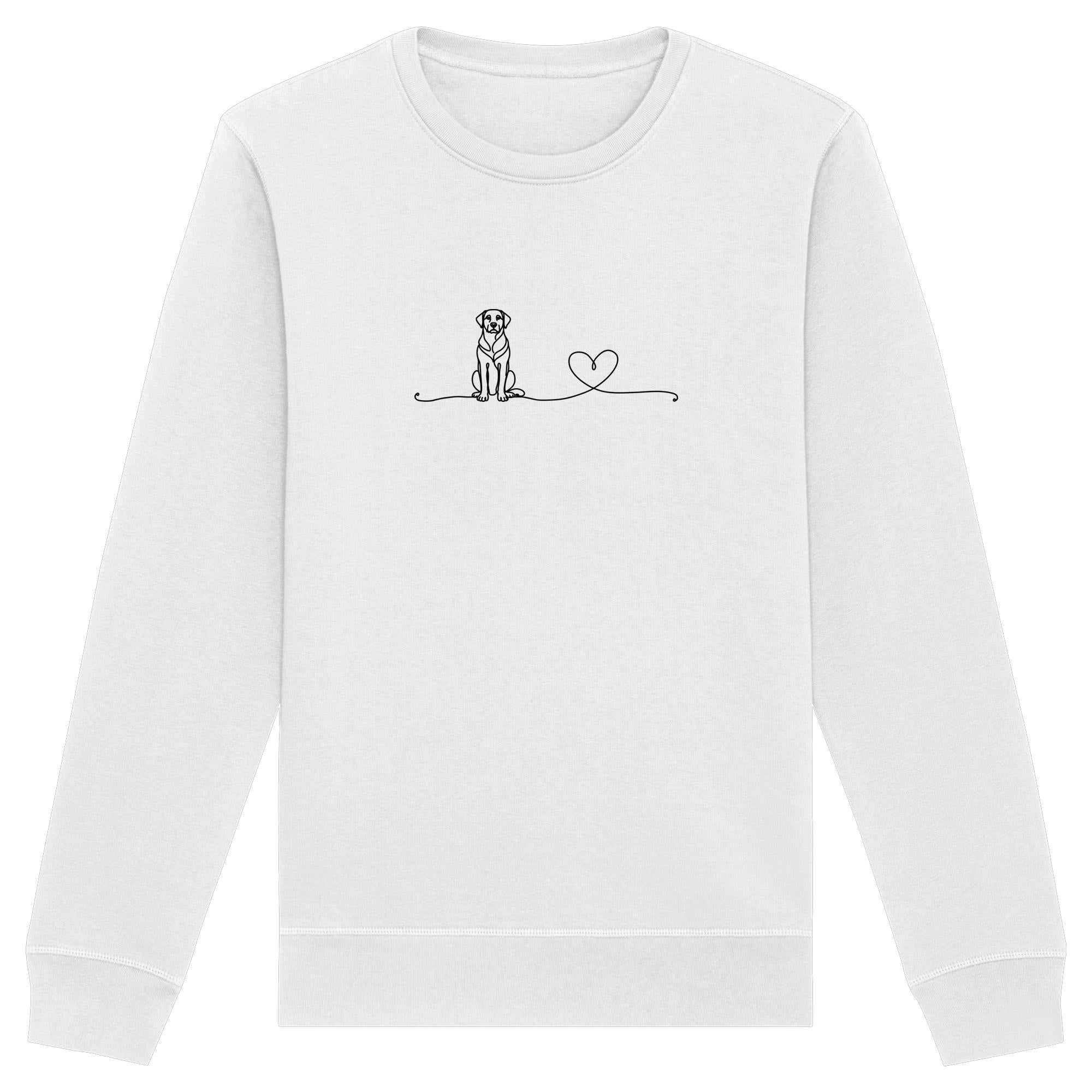 Line Art - Labrador mit Herz - Organic Basic Unisex Sweatshirt