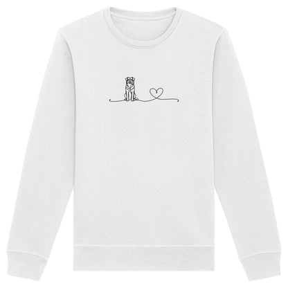 Line Art - Australian Shepherd mit Herz - Organic Basic Unisex Sweatshirt