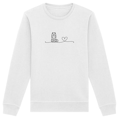 Line Art - Samojede mit Herz - Organic Basic Unisex Sweatshirt