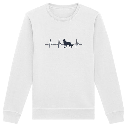 Herzschlag Weißer Schäferhund - Organic Basic Unisex Sweatshirt