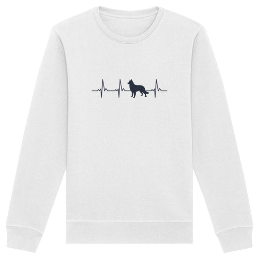 Herzschlag Weißer Schäferhund - Organic Basic Unisex Sweatshirt