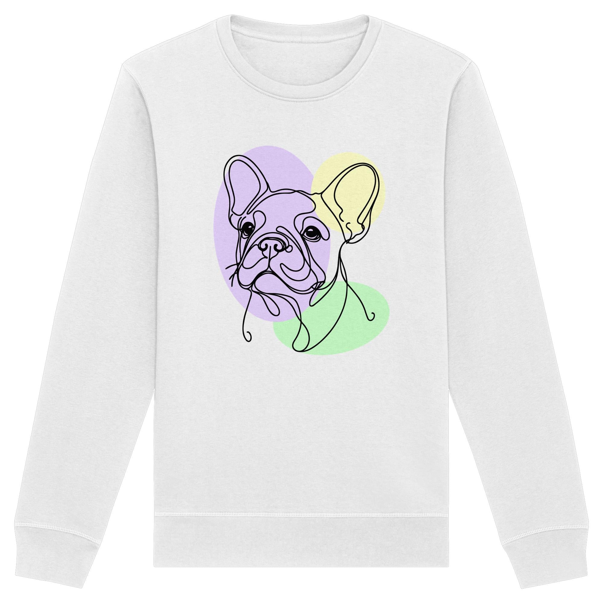 Line Art - Süße Französische Bulldogge - Organic Basic Unisex Sweatshirt