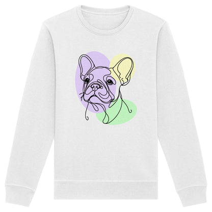 Line Art - Süße Französische Bulldogge - Organic Basic Unisex Sweatshirt