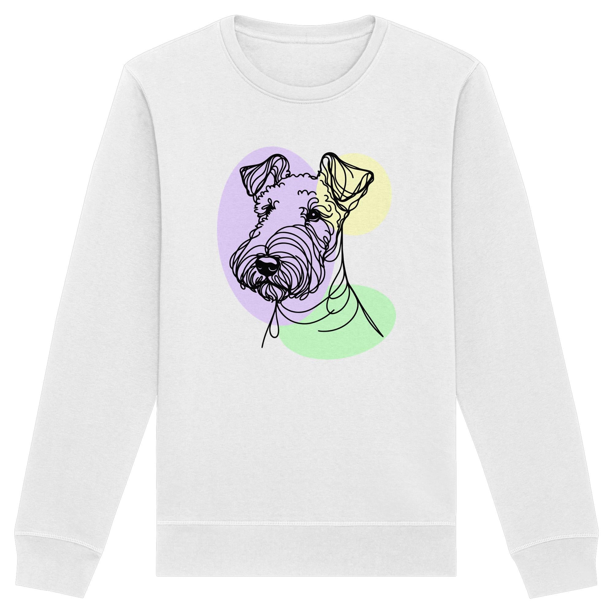 Line Art - Süßer Airedale Terrier - Organic Basic Unisex Sweatshirt