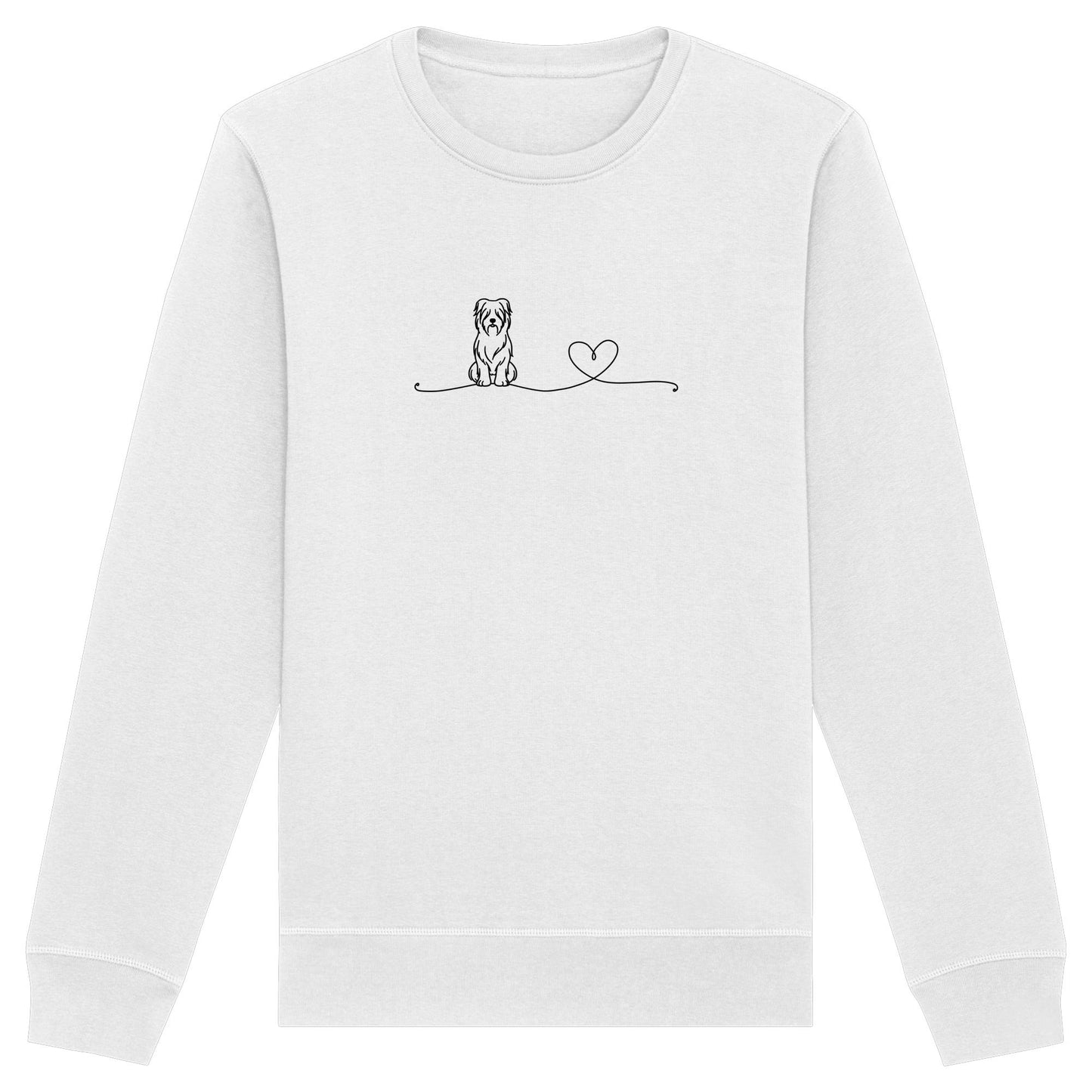 Line Art - Briard mit Herz - Organic Basic Unisex Sweatshirt