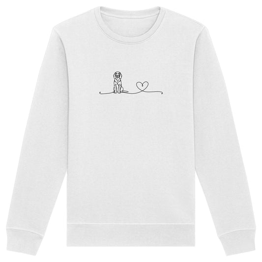 Line Art - Bayerischer Gebirgsschweißhund mit Herz - Organic Basic Unisex Sweatshirt