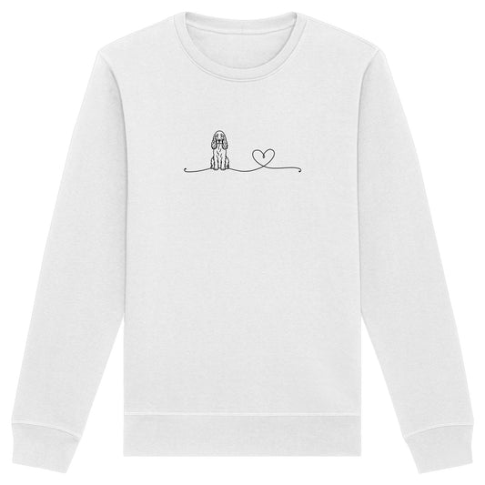 Line Art - English Cocker Spaniel mit Herz - Organic Basic Unisex Sweatshirt