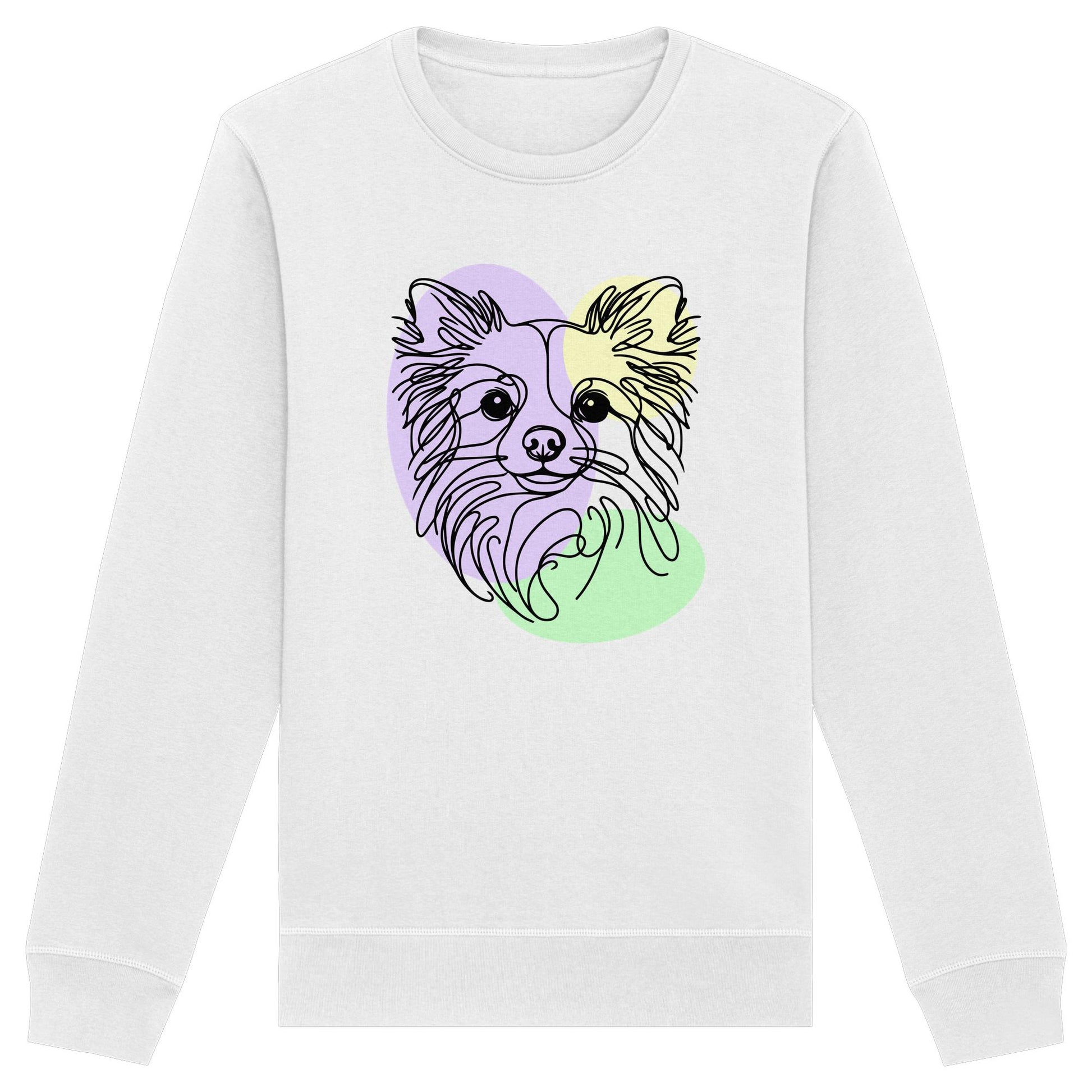 Line Art - Süßer Chihuahua (Langhaar) - Organic Basic Unisex Sweatshirt