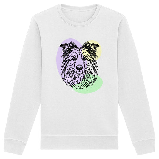 Line Art - Süßer Border Collie - Organic Basic Unisex Sweatshirt