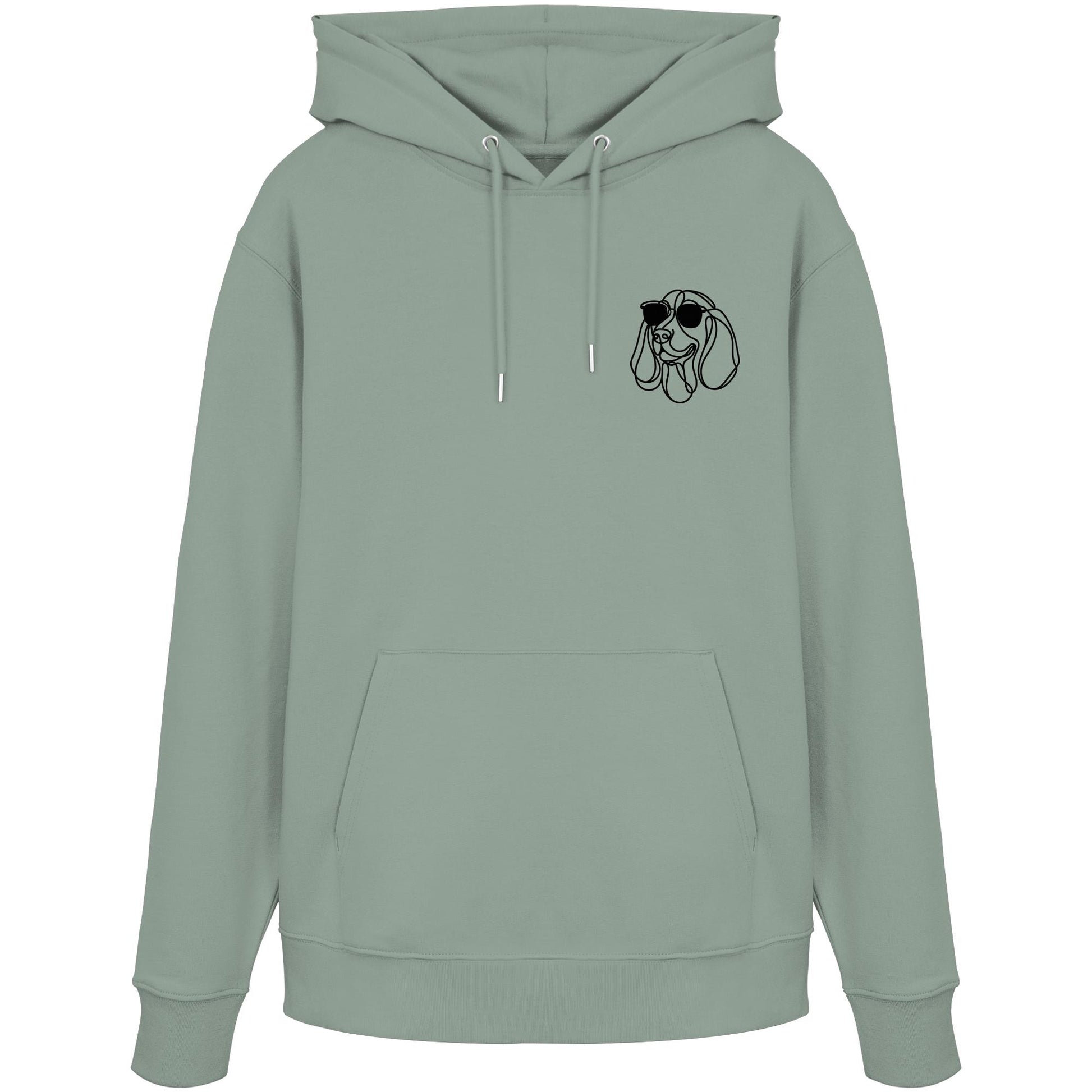 Line Art - Cooler Basset Hound - Organic Hoodie