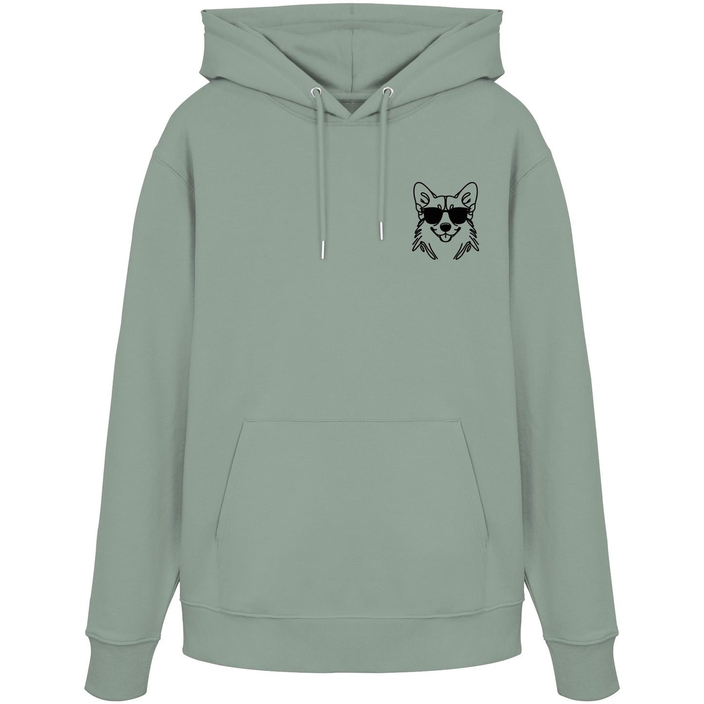 Line Art - Cooler Corgi - Organic Hoodie
