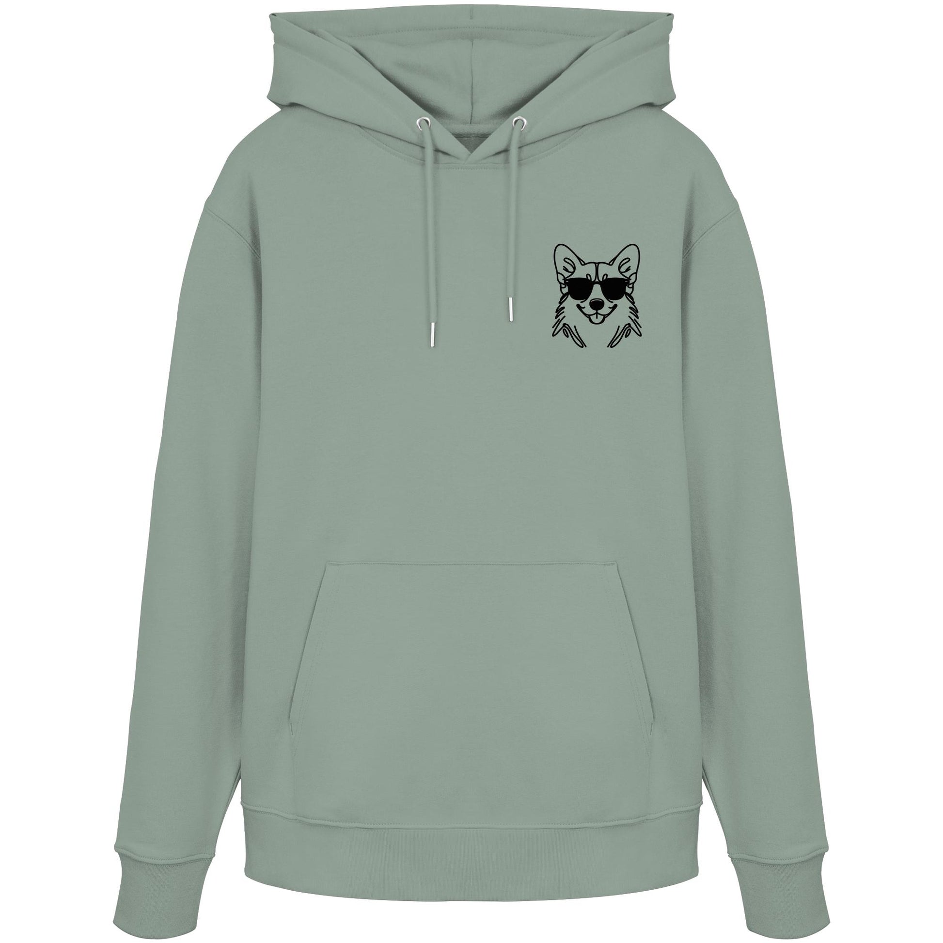 Line Art - Cooler Corgi - Organic Hoodie