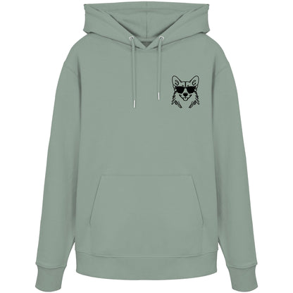 Line Art - Cooler Corgi - Organic Hoodie