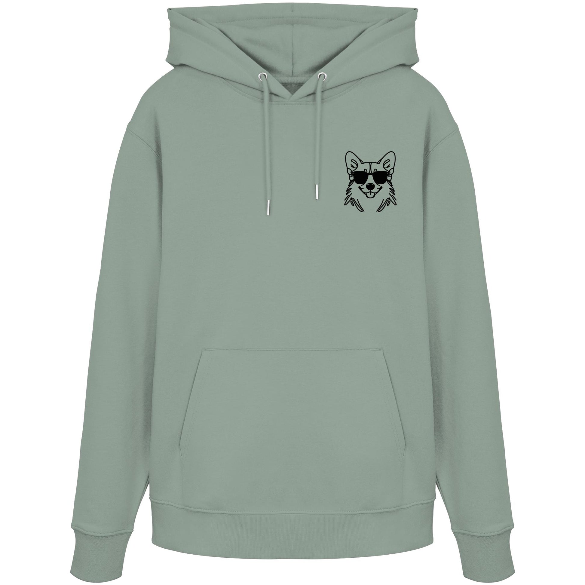 Line Art - Cooler Corgi - Organic Hoodie
