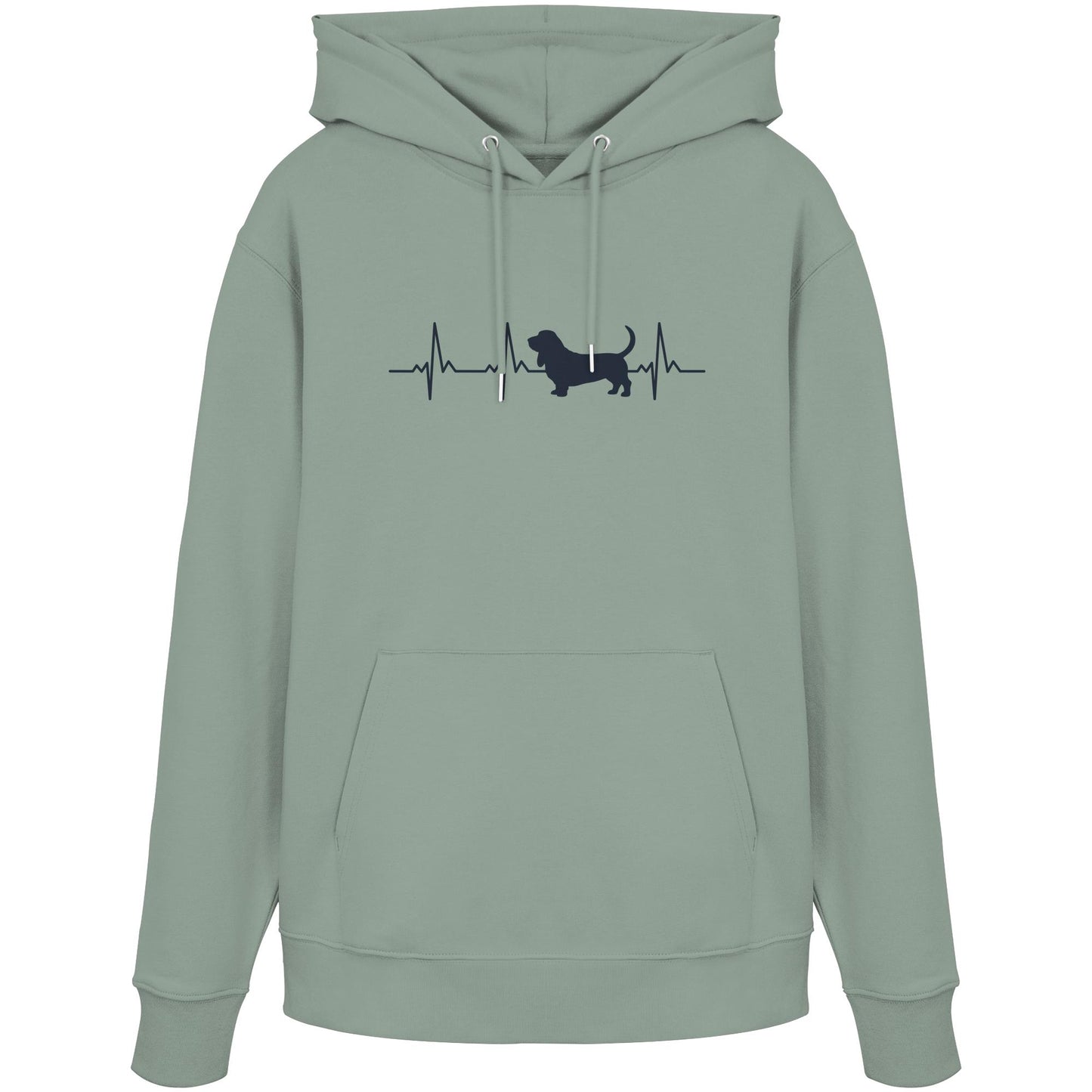 Herzschlag Basset Hound - Organic Hoodie