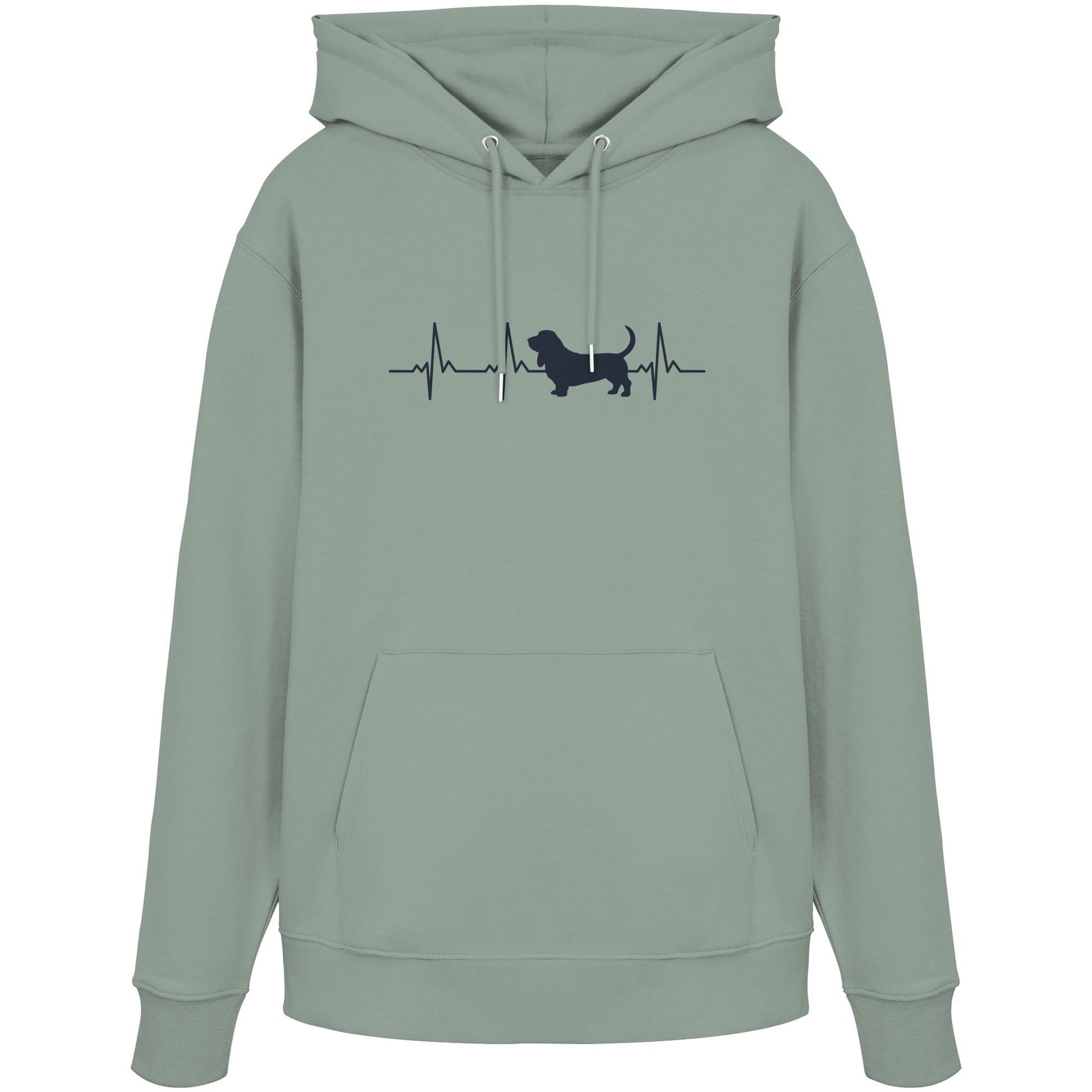 Herzschlag Basset Hound - Organic Hoodie