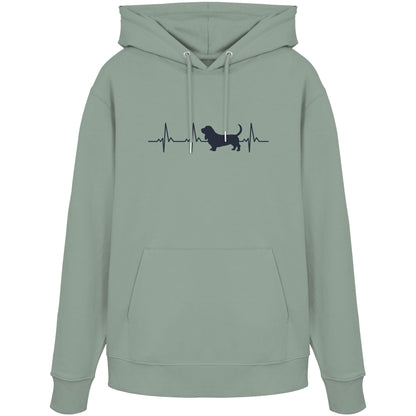 Herzschlag Basset Hound - Organic Hoodie