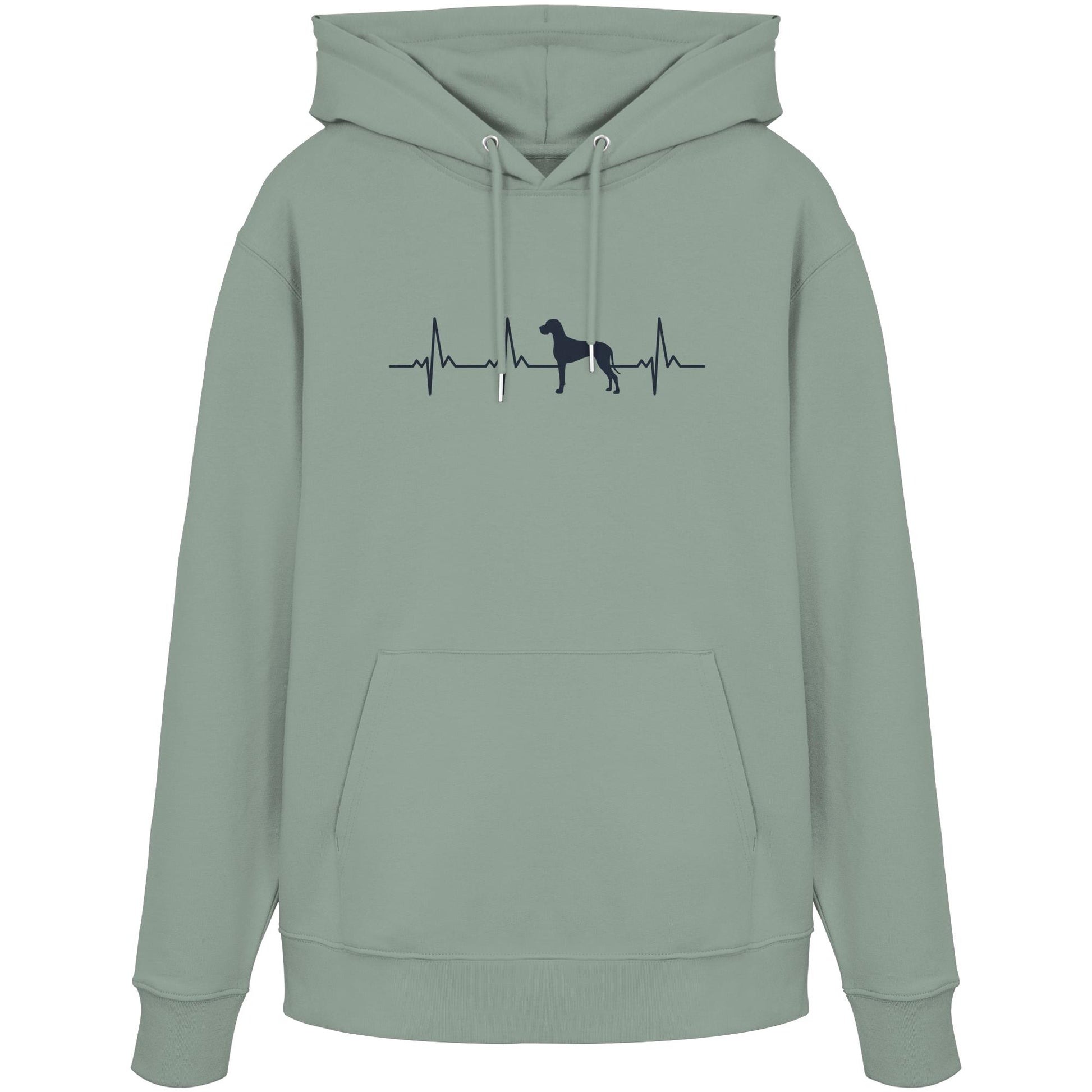 Herzschlag Deutsche Dogge - Organic Hoodie