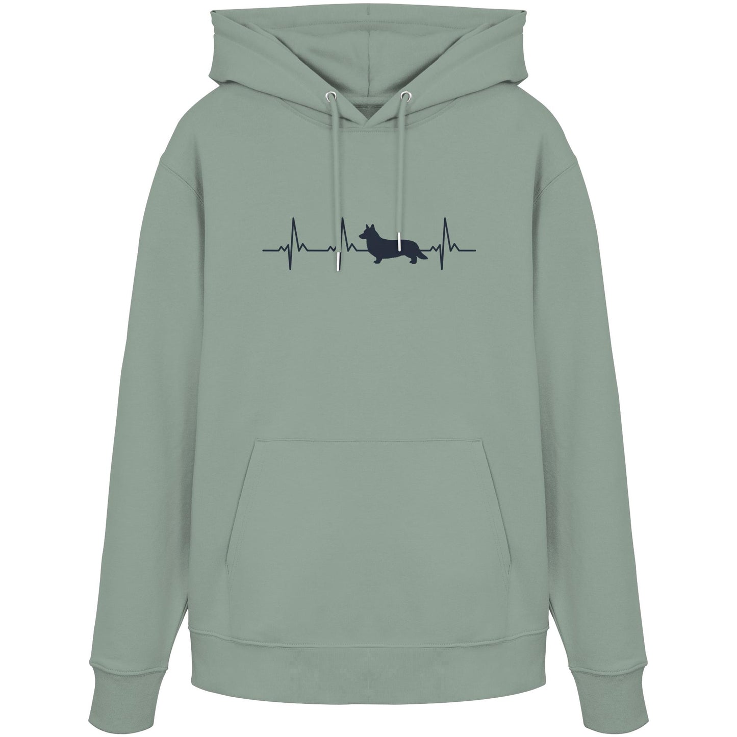 Herzschlag Corgi - Organic Hoodie