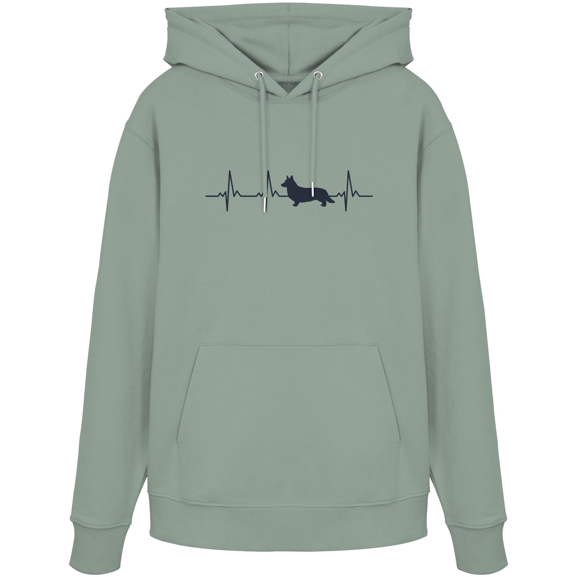 Herzschlag Corgi - Organic Hoodie