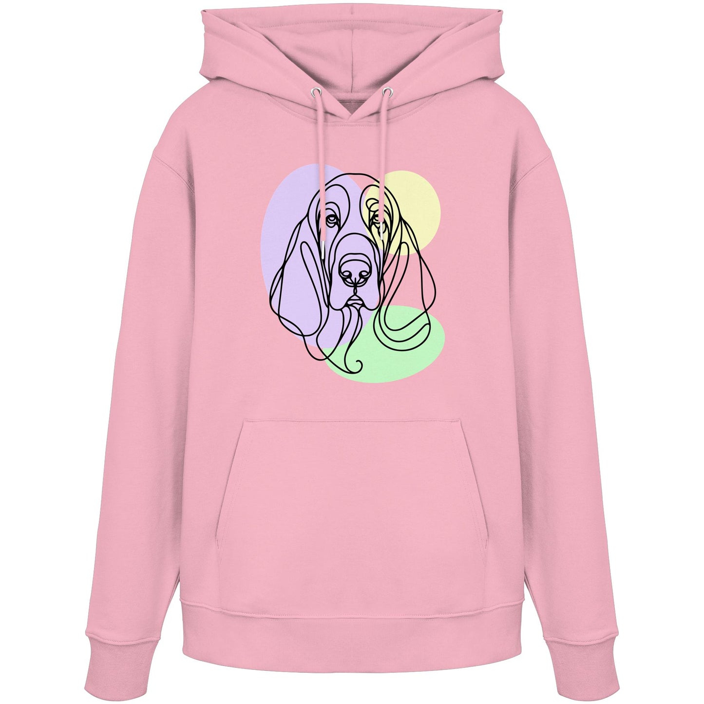 Line Art - Süßer Basset Hound - Organic Hoodie
