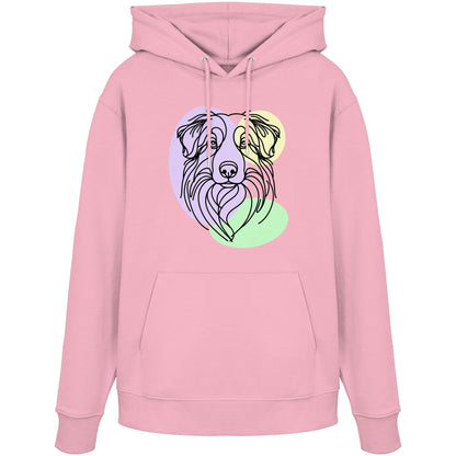 Line Art - Süßer Australian Shepherd - Organic Hoodie
