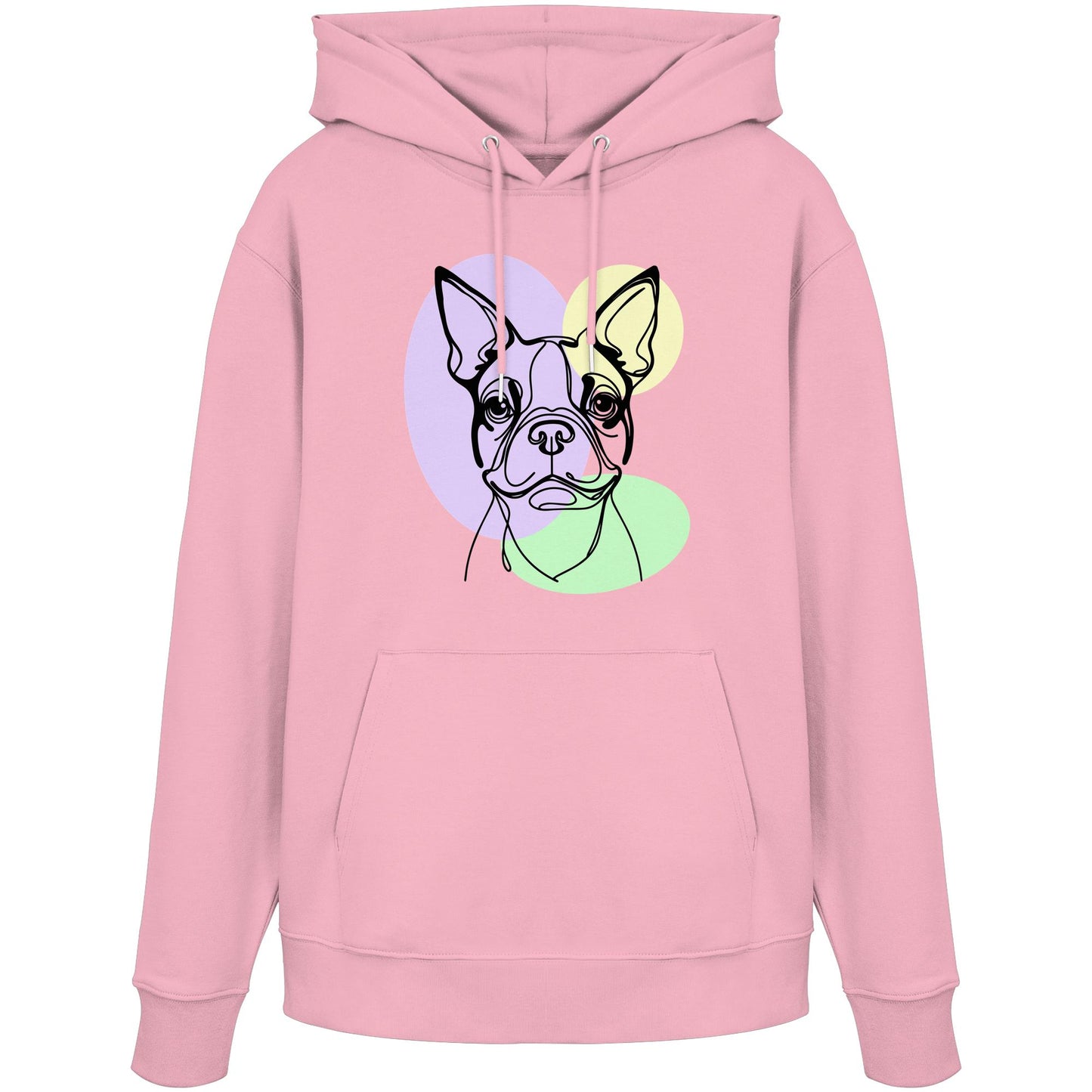 Line Art - Süßer Boston Terrier - Organic Hoodie