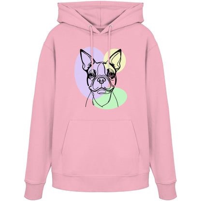 Line Art - Süßer Boston Terrier - Organic Hoodie