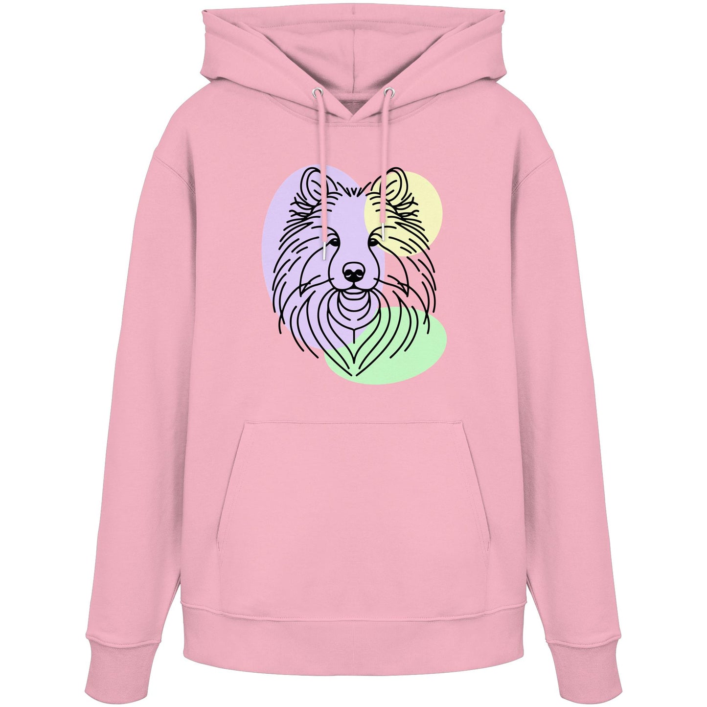 Line Art - Süßer Wolfsspitz - Organic Hoodie