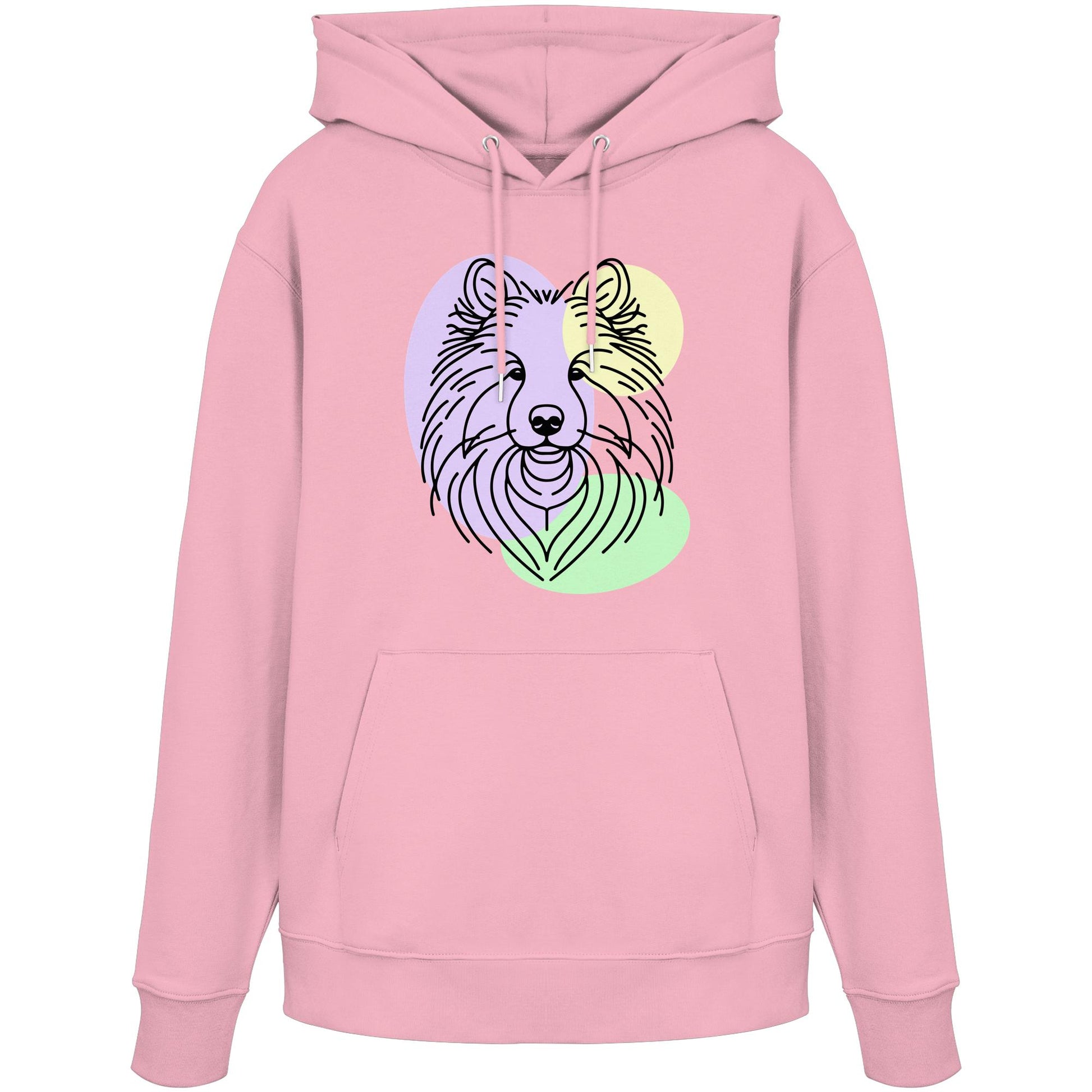 Line Art - Süßer Wolfsspitz - Organic Hoodie