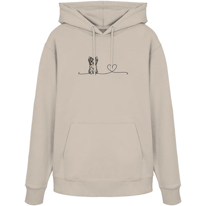 Line Art - Biewer Terrier mit Herz - Organic Hoodie