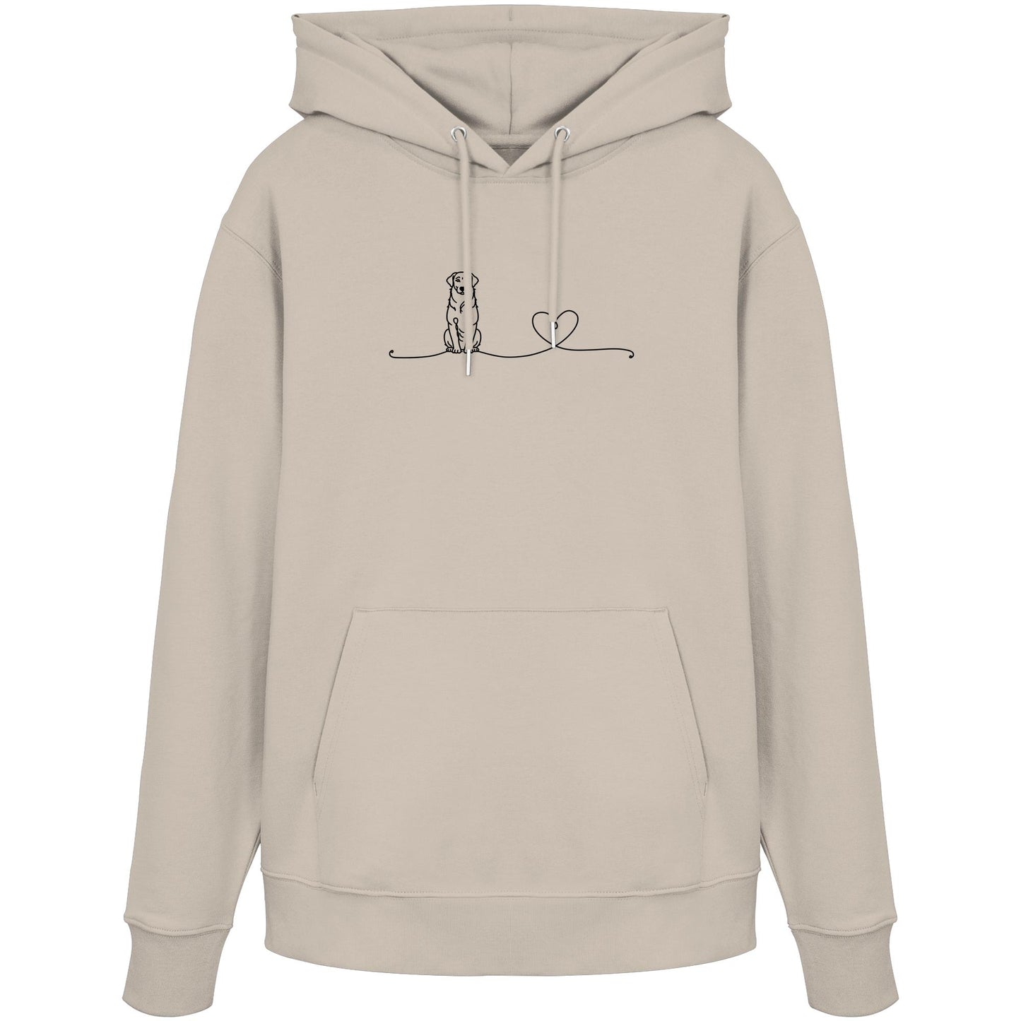 Line Art - Kuvasz mit Herz - Organic Hoodie