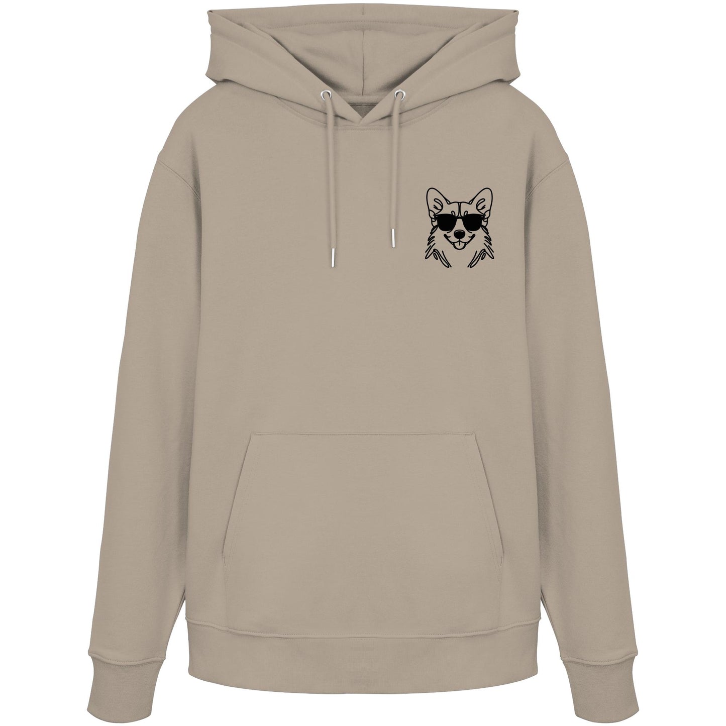 Line Art - Cooler Corgi - Organic Hoodie