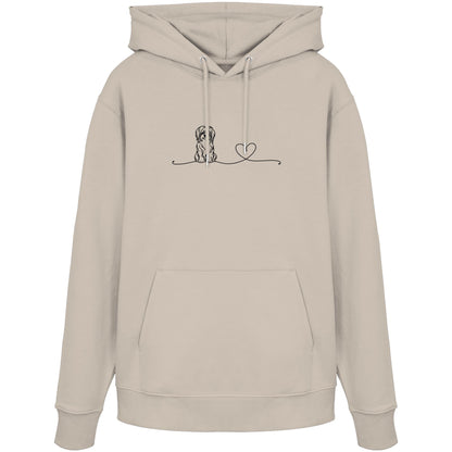 Line Art - Tibet-Terrier mit Herz - Organic Hoodie