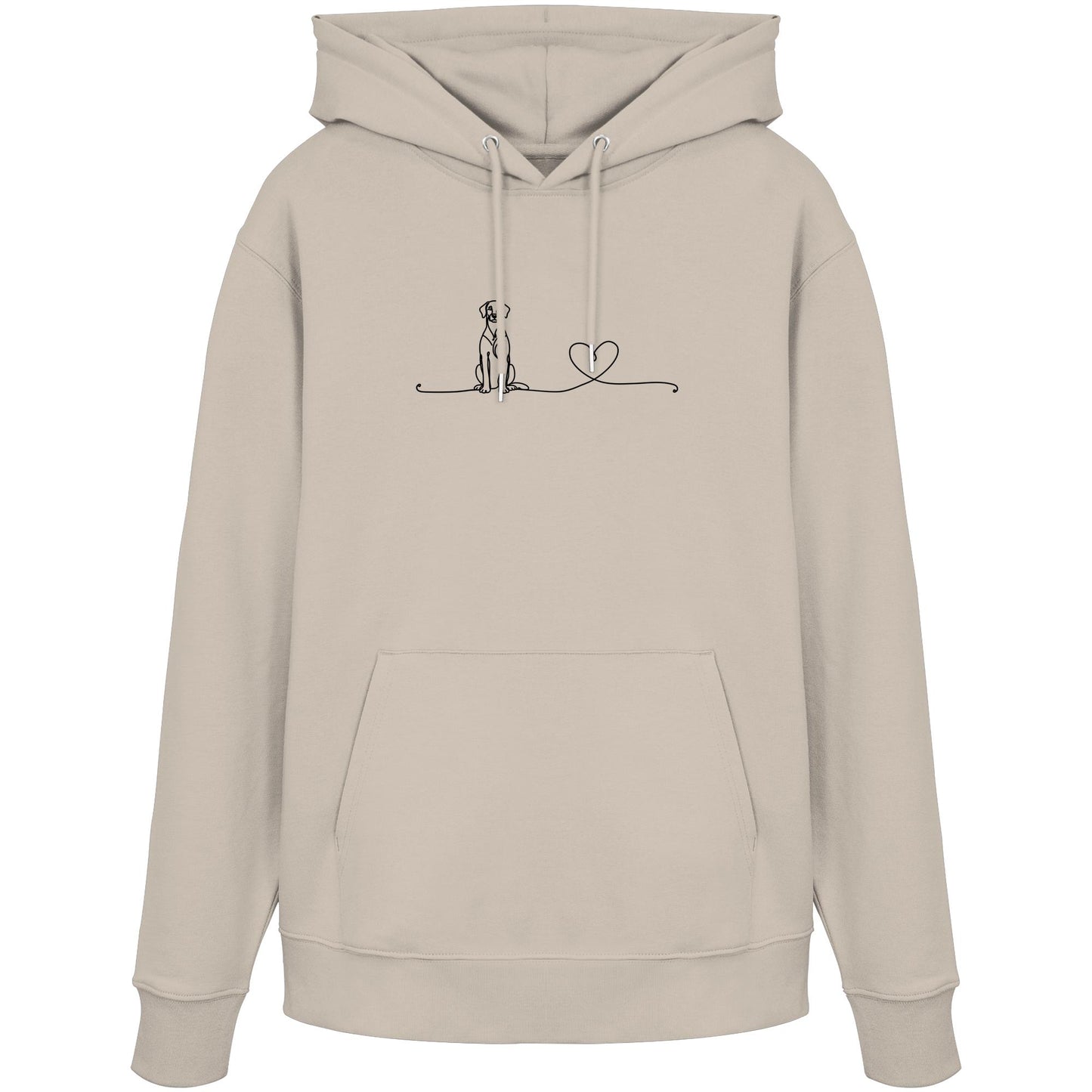 Line Art - Dobermann mit Herz - Organic Hoodie
