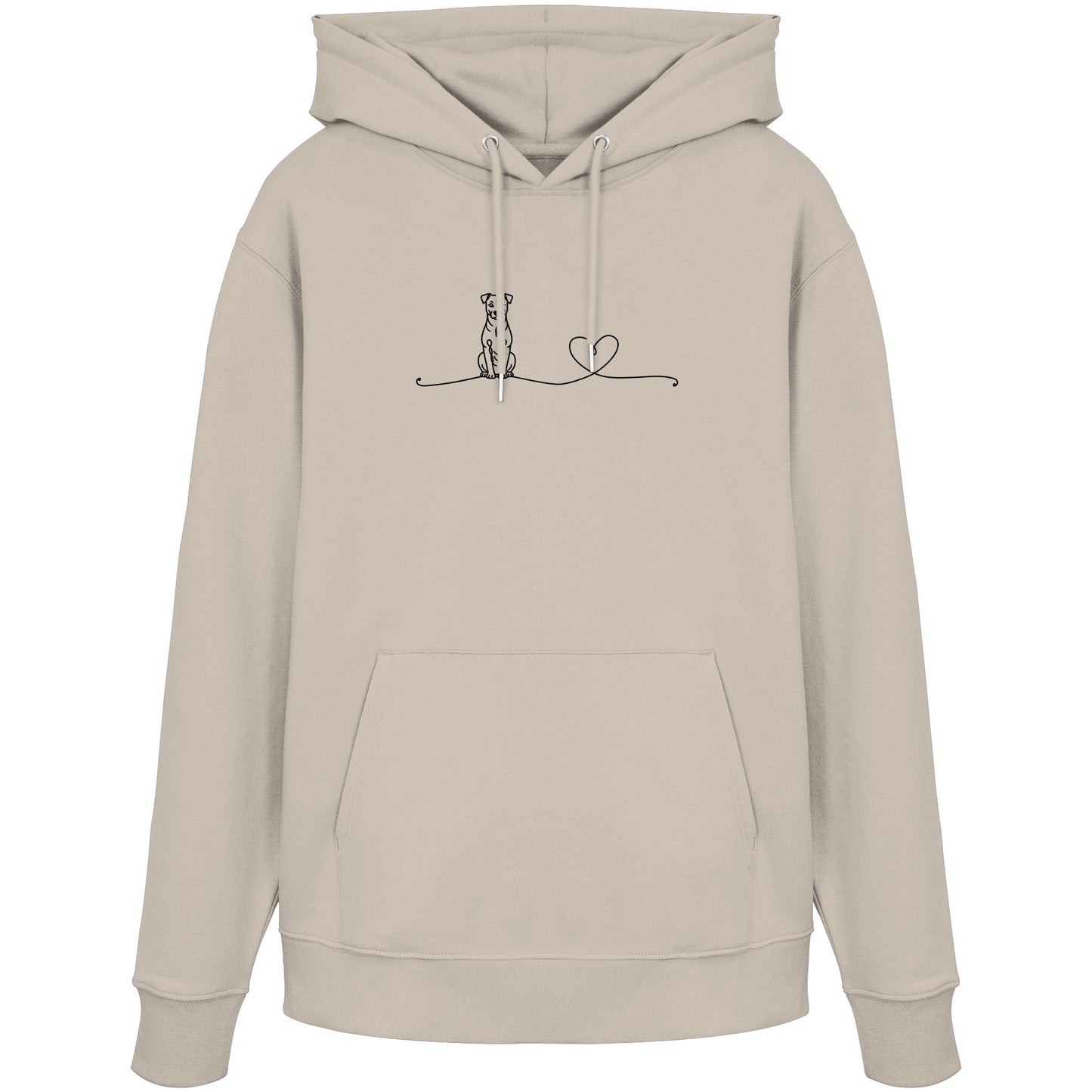 Line Art - Jack Russell mit Herz - Organic Hoodie