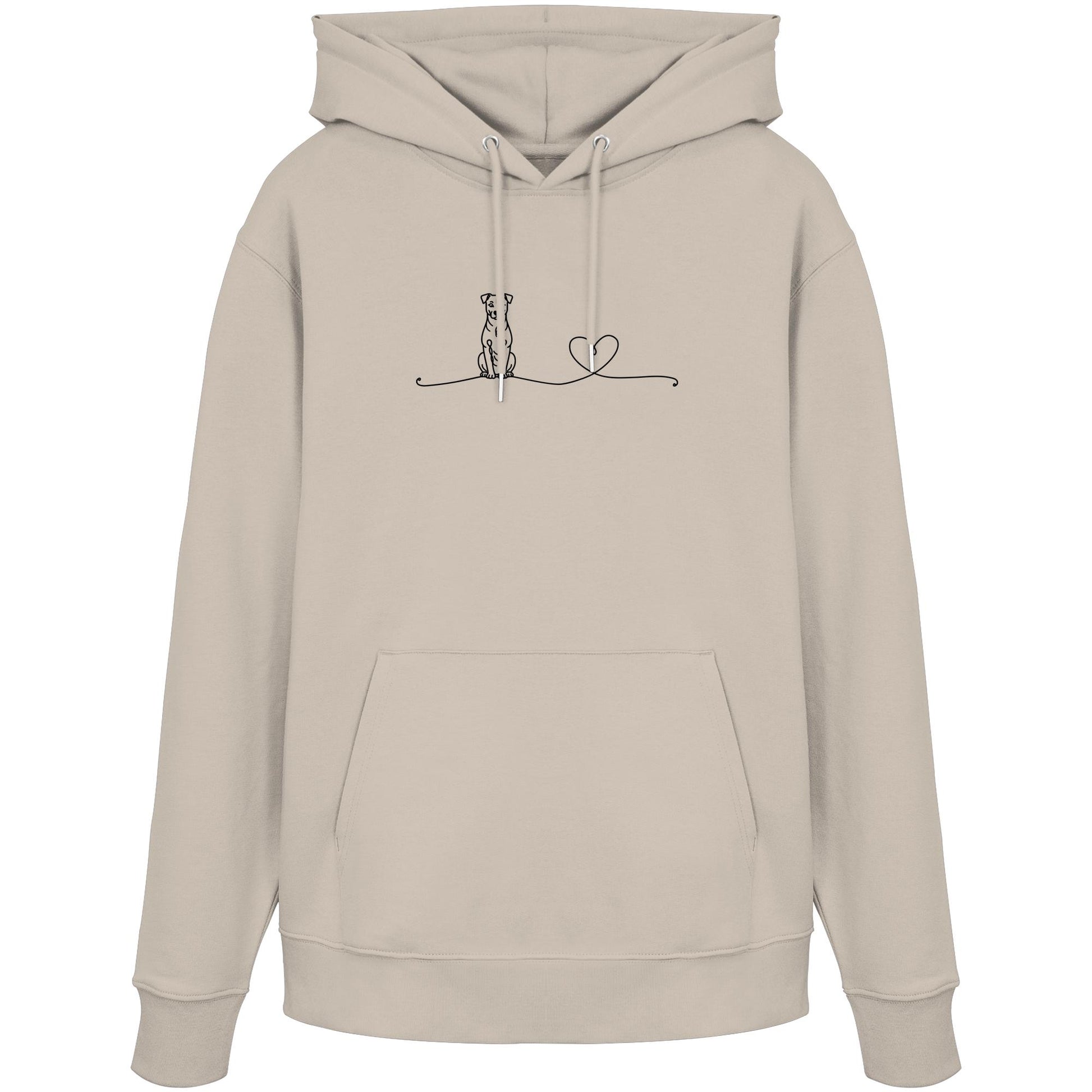 Line Art - Jack Russell mit Herz - Organic Hoodie