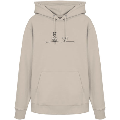 Line Art - Jack Russell mit Herz - Organic Hoodie