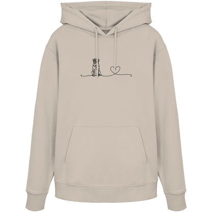 Line Art - Rottweiler mit Herz - Organic Hoodie
