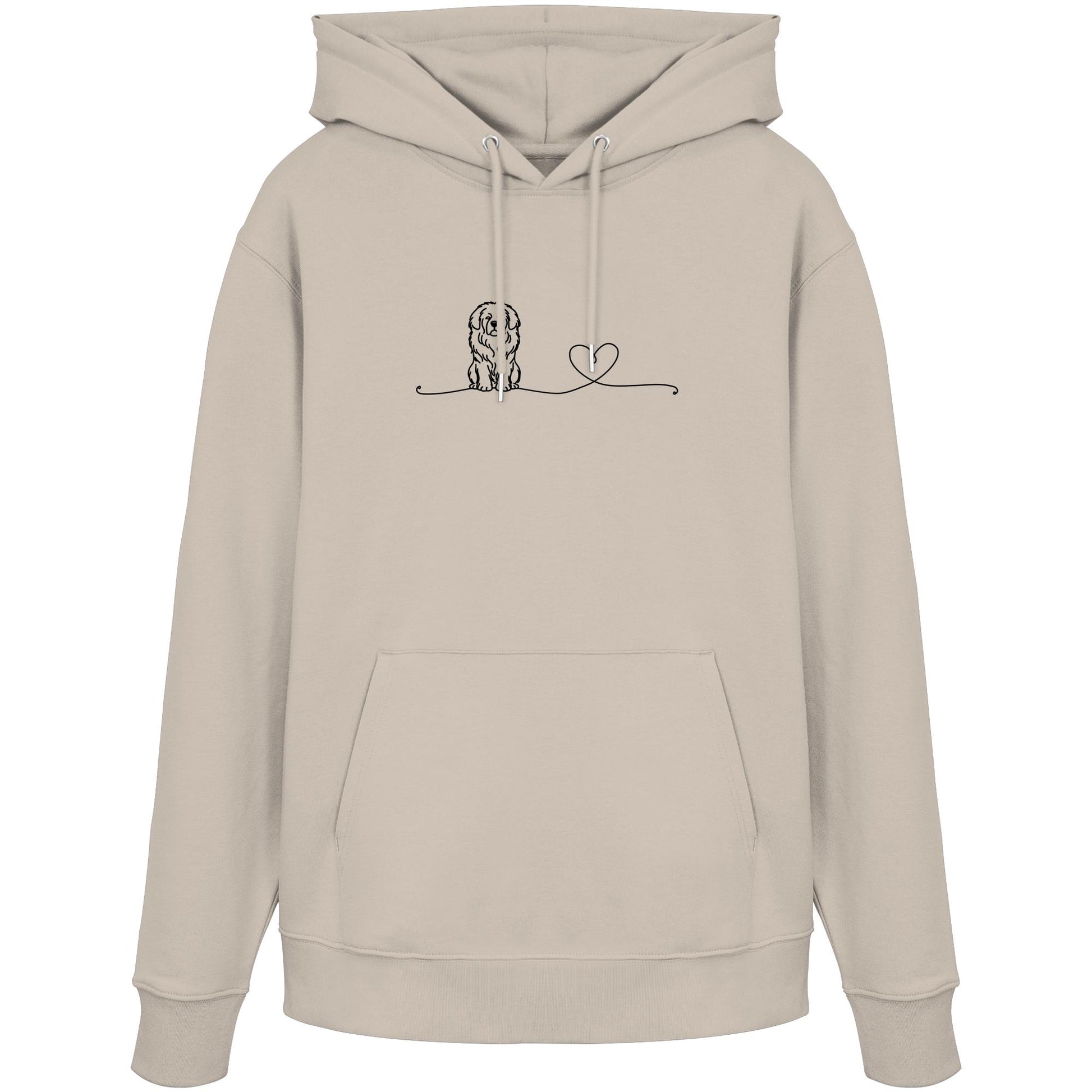 Line Art - Tibetdogge mit Herz - Organic Hoodie