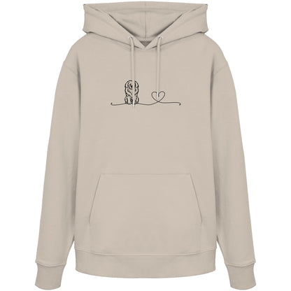 Line Art - Tibetdogge mit Herz - Organic Hoodie