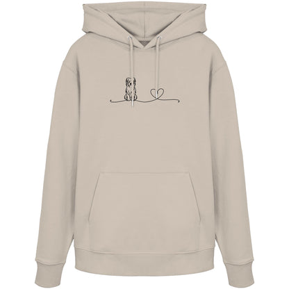 Line Art - Briard mit Herz - Organic Hoodie