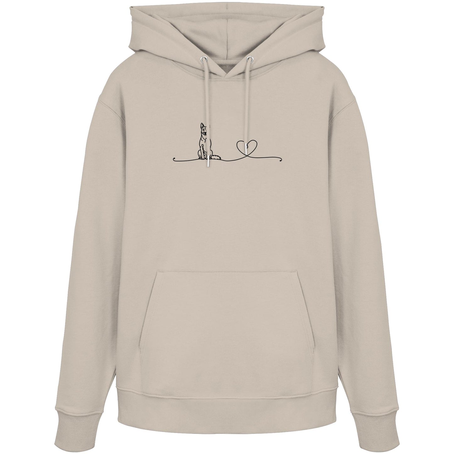 Line Art - Malinois mit Herz - Organic Hoodie