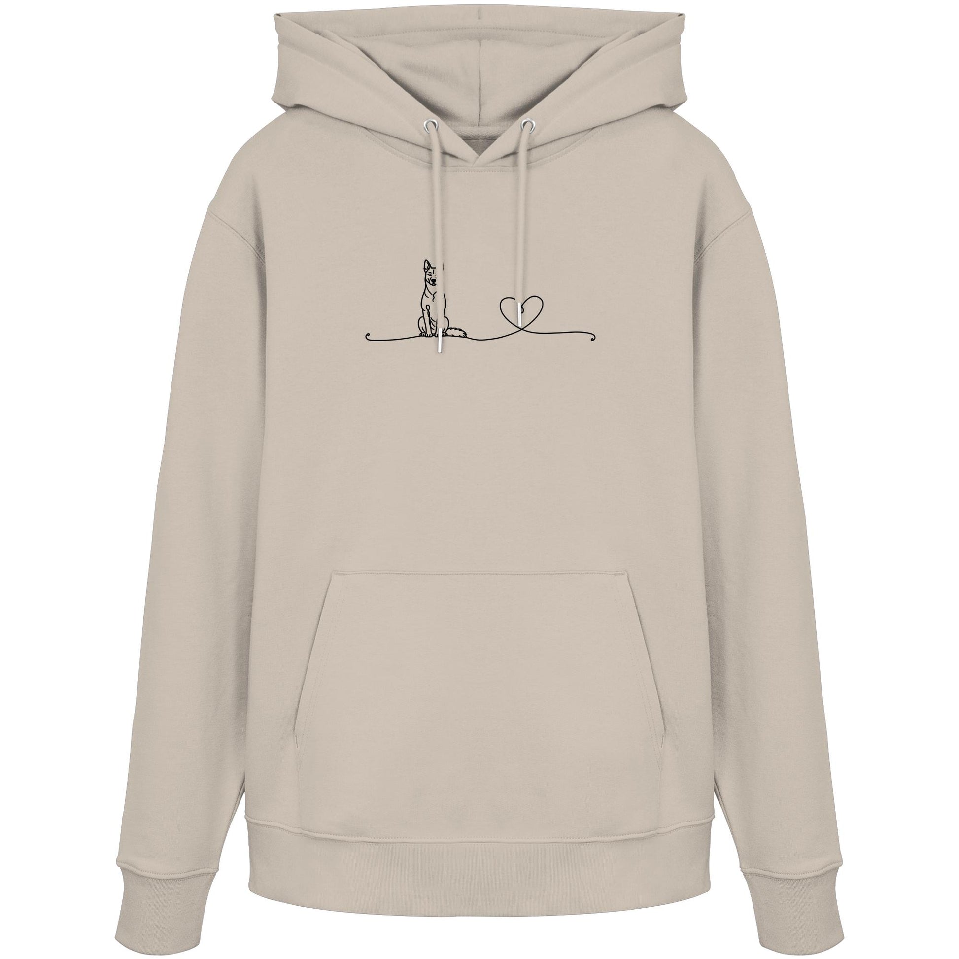 Line Art - Malinois mit Herz - Organic Hoodie
