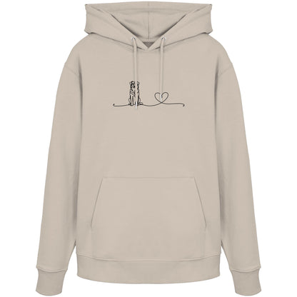 Line Art - Australian Shepherd mit Herz - Organic Hoodie