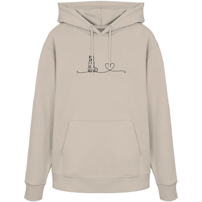 Line Art - Akita mit Herz - Organic Hoodie