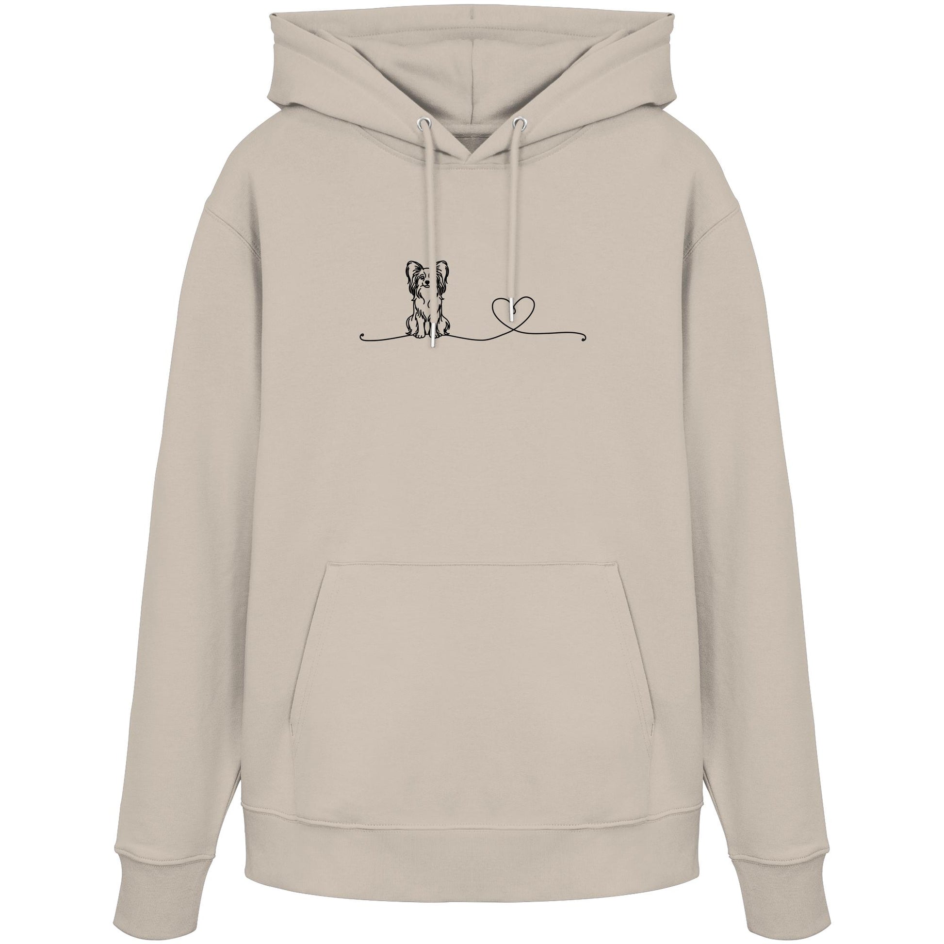 Line Art - Papillon mit Herz - Organic Hoodie