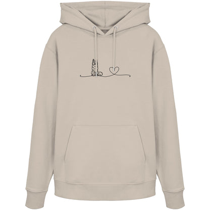 Line Art - Husky mit Herz - Organic Hoodie