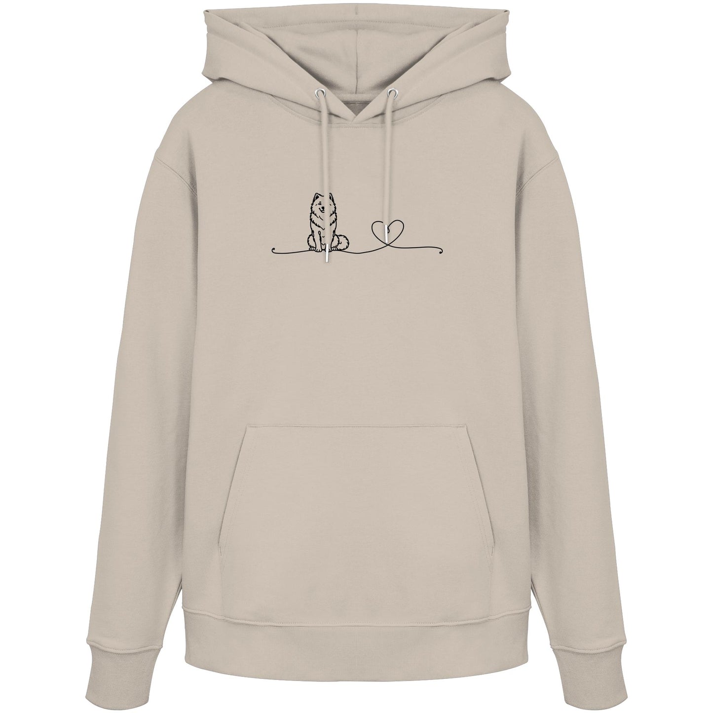 Line Art - Samojede mit Herz - Organic Hoodie